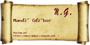 Manó Gábor névjegykártya